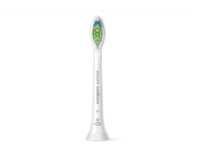 Philips Sonicare W Optimal White Standard-Bürstenköpfe für Schallzahnbürste HX6064/10 (4er Pack) Fortschrittliche Reinigung gegen Verfärbungen und für weiße Zähne Der W Optimal White-Zahnbürstenkopf ist perfekt für diejenigen geeignet