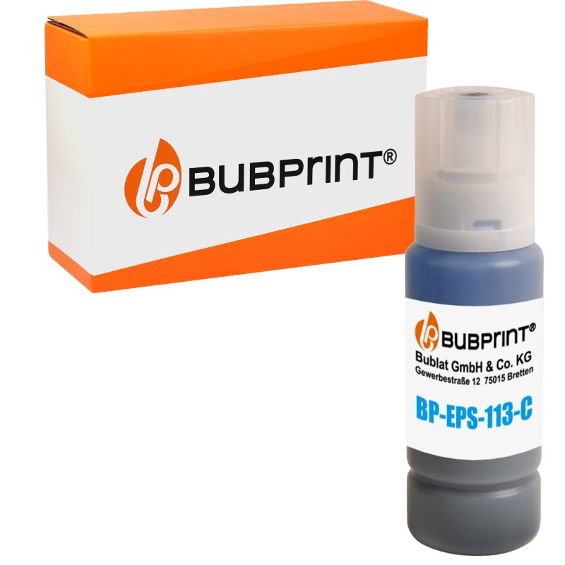 Bubprint EOL Druckerpatrone kompatibel für Epson 113 EcoTank cyan