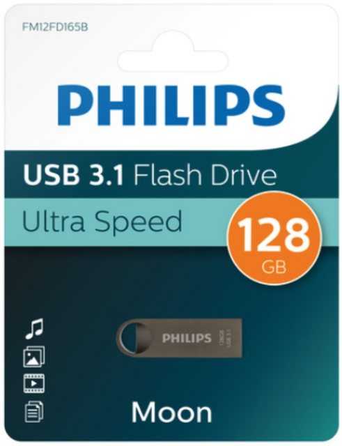 Hersteller: PhilipsHerstellernummer: FM12FD165B/00EAN: 8719274667445 Typ: USB StickModell: MoonFarbe: grauMenge: 1 StückSpeicherkapazität: 128 GBAnschlussmöglichkeit: USB 3.1 (abwärtskompatibel zu USB 3.0