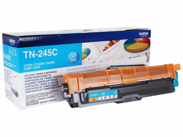 Der originale Brother Toner TN-245C sorgt für optimale Druckergebnisse beim Drucken und Faxen. Die ausgedruckten Seiten überzeugen durch ein scharfes