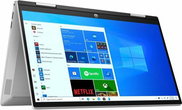Leichtgewicht mit Full HD-Qualität Das Pavilion x360 14-dy0210ng ist ein Convertible Notebook der Marke HP. Filme und Fotos lassen sich auf dem praktischen 14 Zoll-Bildschirm in hoher Qualität ansehen. Das vorinstallierte Betriebssystem Microsoft Windows 10 Home (64Bit) lässt dich direkt mit der Arbeit beginnen. Per USB- und HDMI-Schnittstelle kannst du Drucker und andere Peripheriegeräte oder einen Bildschirm an das Notebook anschließen. Die in der Frontseite eingebaute Kamera kannst du für Video-Telefonie