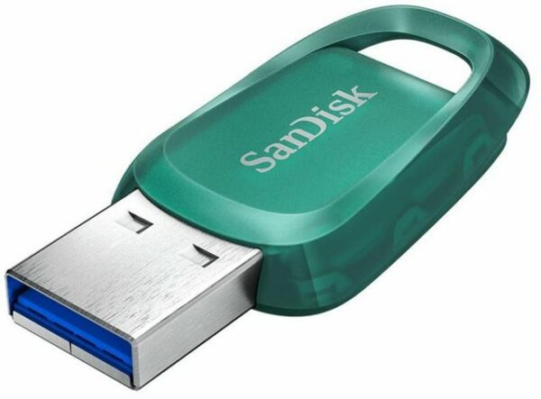 SanDisk USB-Stick Cruzer Ultra Eco 256GB USB 3.2 Gen.1 100MB/s Kunststoff Öse GrünBei der Herstellung des SanDisk Ultra Eco™ Flash-Laufwerks steht die Umwelt im Vordergrund