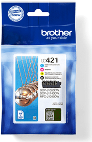 Brother LC421 Value Pack – 4er-Pack – Schwarz, Gelb, Cyan, Magenta – original – Tintenpatrone – für Brother DCP-J1140DW, MFC-J1010DW, MFC-J1012DW