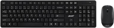 Acer Chrome Combo Set AAK970 – Tastatur-und-Maus-Set – kabellos – 2.4 GHz – Deutsch – Schwarz und Silber – retail