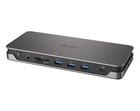 Die Acer USB Type-C Gen1 Dockingstation bietet eine Vielzahl von Anschlüssen und ein integriertes Netzteil