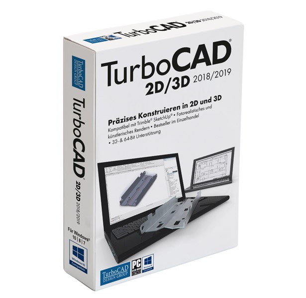 TurboCAD TurboCAD 2D/3D 2018/2019 Vollversion, [Download]