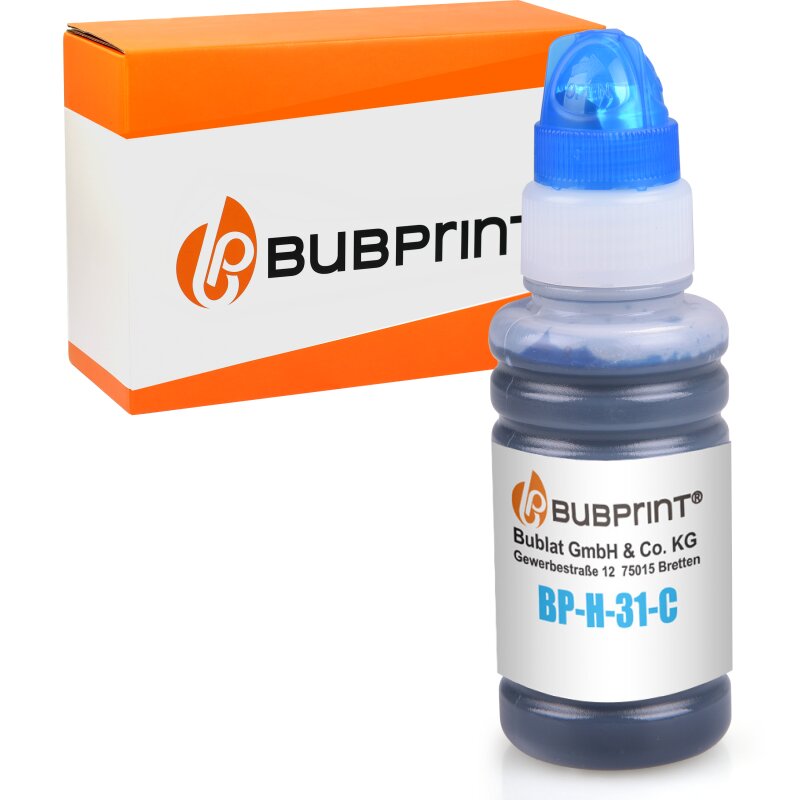 Bubprint Kompatibel für HP 31 XL 1x Tintenflasche Cyan von Bubprint