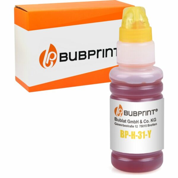 Bubprint Kompatibel für HP 31 XL 1x Tintenflasche Gelb von Bubprint