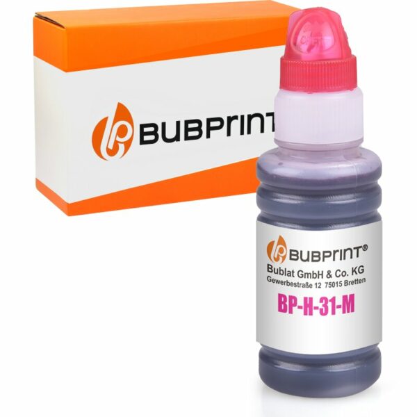 Bubprint Kompatibel für HP 31 XL 1x Tintenflasche Magenta von Bubprint