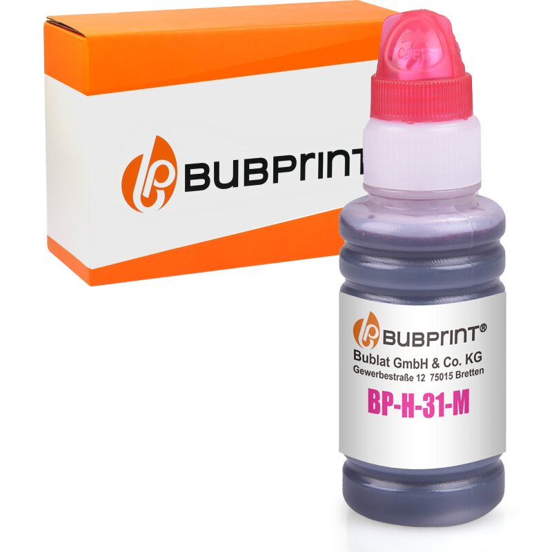 Bubprint Kompatibel für HP 31 XL 1x Tintenflasche Magenta von Bubprint