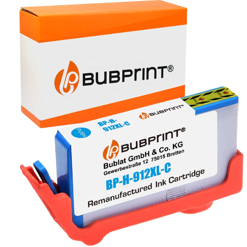 Bubprint Kompatibel für HP 912XL 1x Tintenpatrone Cyan von Bubprint