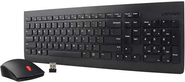 Lenovo Essential USB Tastatur, Maus-Set Deutsch, QWERTZ, Windows® Schwarz