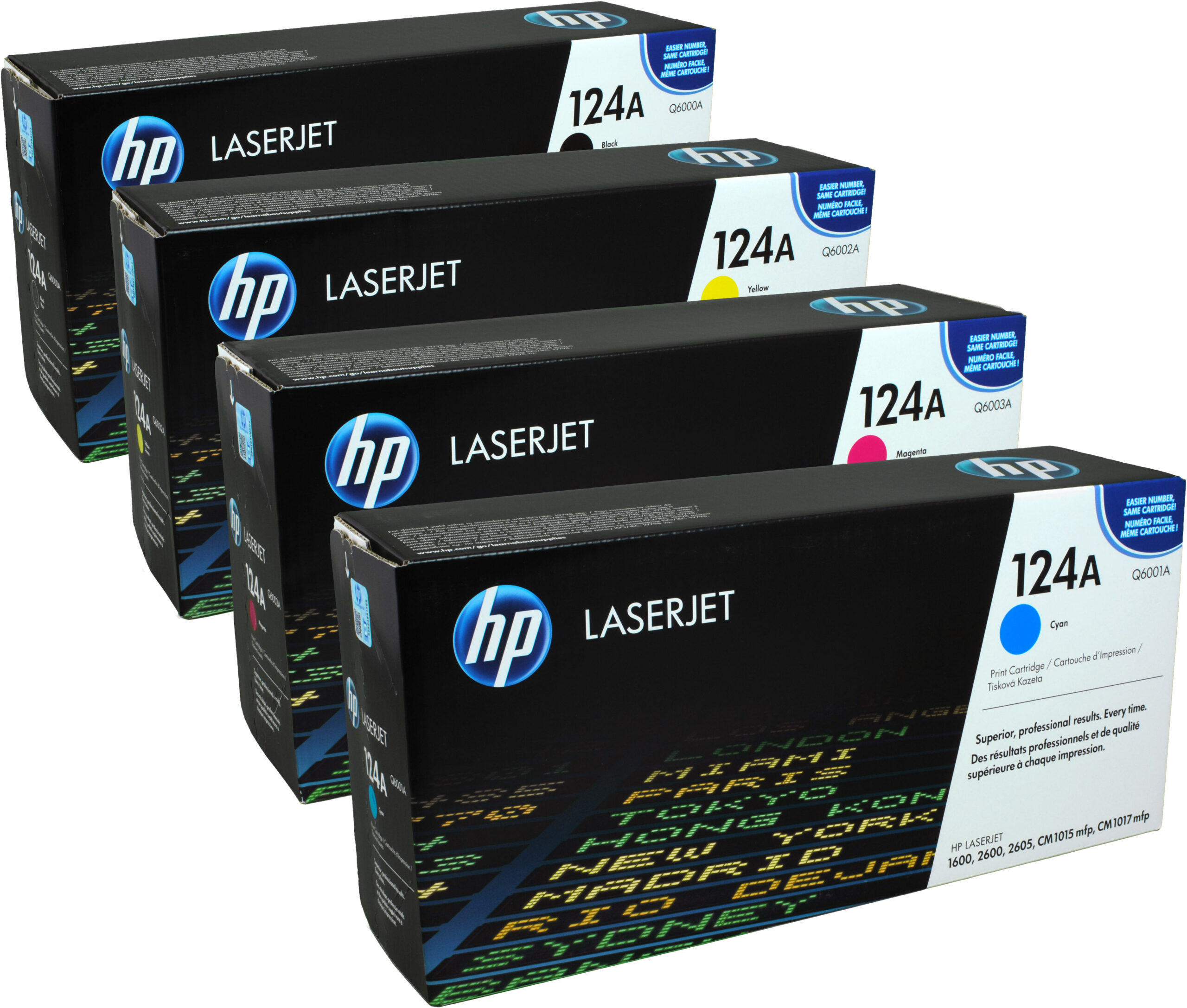 4 HP Toner Q6000A-Q6003A  124A  Multipack BK C M Y  4-farbig