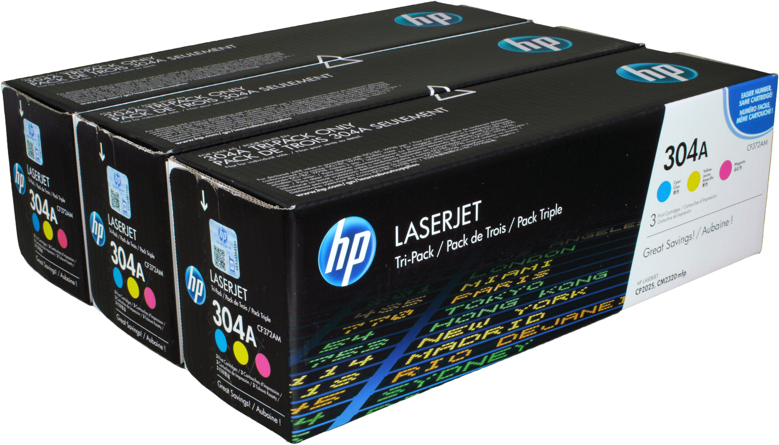 3 HP Toner CF372AM  304A  3-farbig