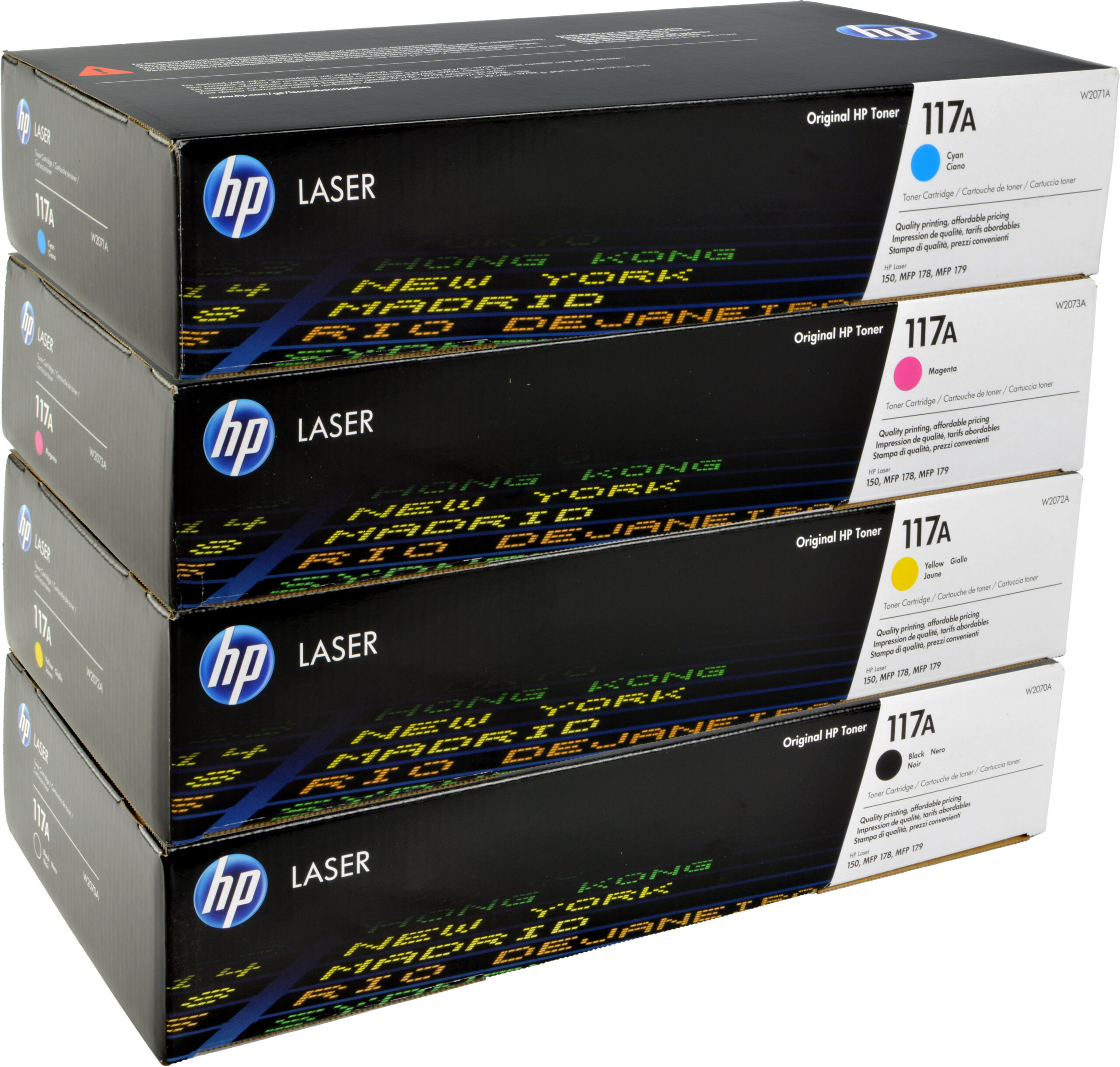 4 HP Toner W2070A-W2073A  117A  Multipack BK C M Y  4-farbig