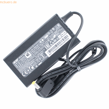 Original Netzteil für ACER TRAVELMATE P253-M-33124G50MNKS; die Anschlussspannung beträgt 100-240 Volt; die Leistungsaufnahme beträgt 65 Watt; die Ausgangsspannung beträgt 19 Volt; der Ausgangsstrom beträgt 3