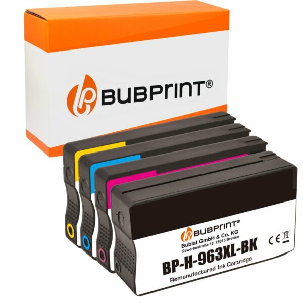 Bubprint NEU 4 Druckerpatronen kompatibel für HP 963 XL Schwarz Cyan Magenta Gelb