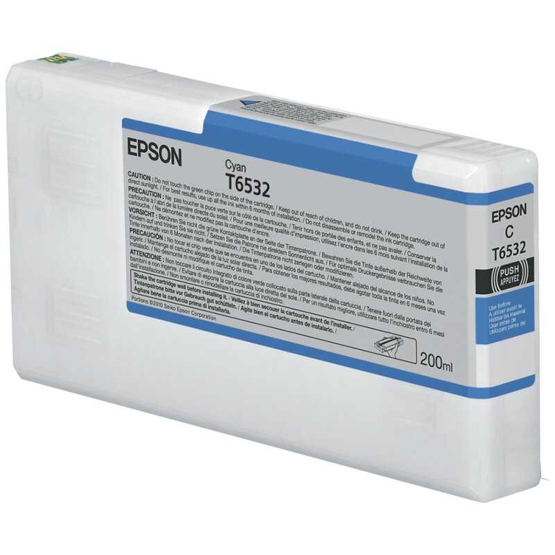 Epson ORIGINAL Epson Tintenpatrone cyan C13T653200 T6532 200ml