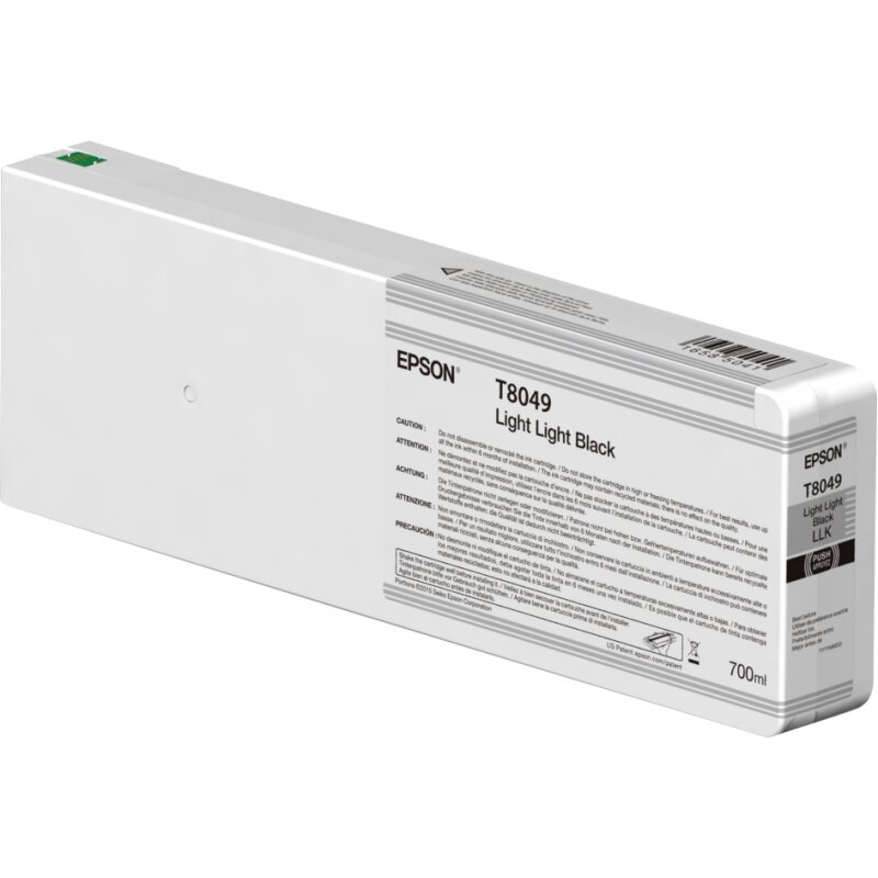 Epson ORIGINAL Epson Tintenpatrone Schwarz (light, light) C13T804900 T8049 700ml Ultrachrome HD, UltraChrome HDX