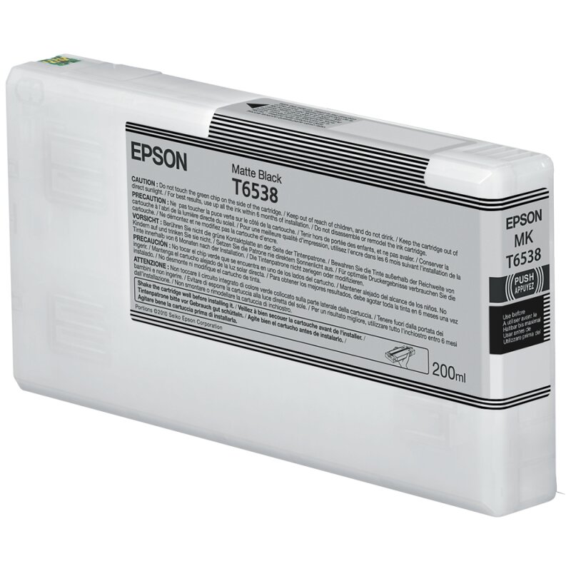 Epson ORIGINAL Epson Tintenpatrone schwarz (matt) C13T653800 T6538 200ml