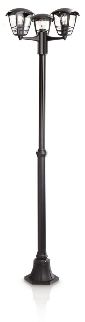 Philips Außen Standleuchten Creek Höhe 184 Cm Schwarz 3-flammig Rund, Schwarz, Aluminium, 153853016