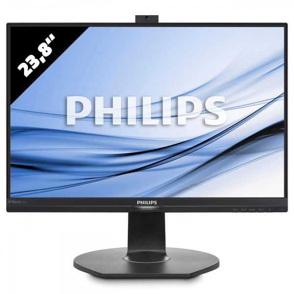 Philips Brilliance 241B7QPJKEB/00 Monitor mit Webcam – 23,8 Zoll – FHD (1920×1080) – 5ms – schwarz/silber