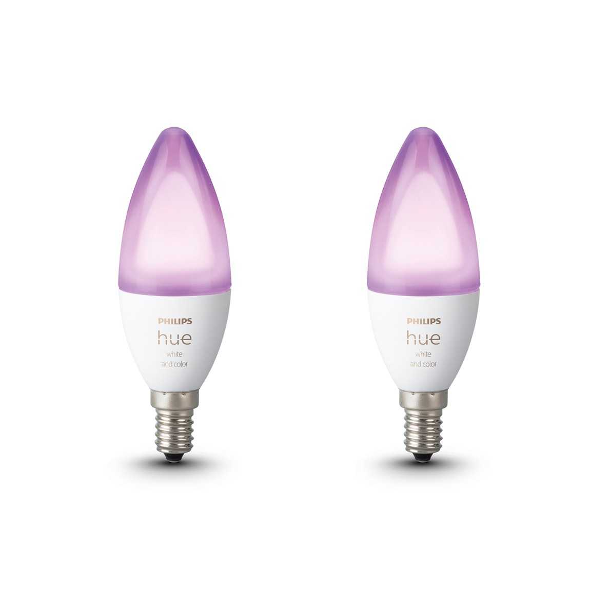 Philips Hue White & Color Ambiance E14 2er-Pack – Weiß