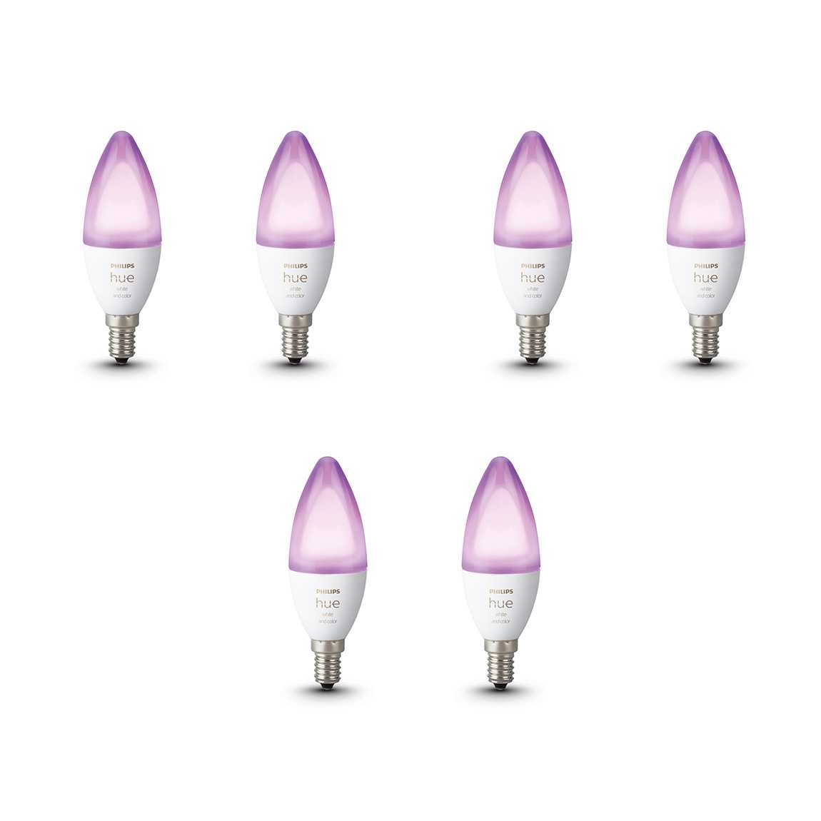 Philips Hue White & Color Ambiance E14 6er-Set