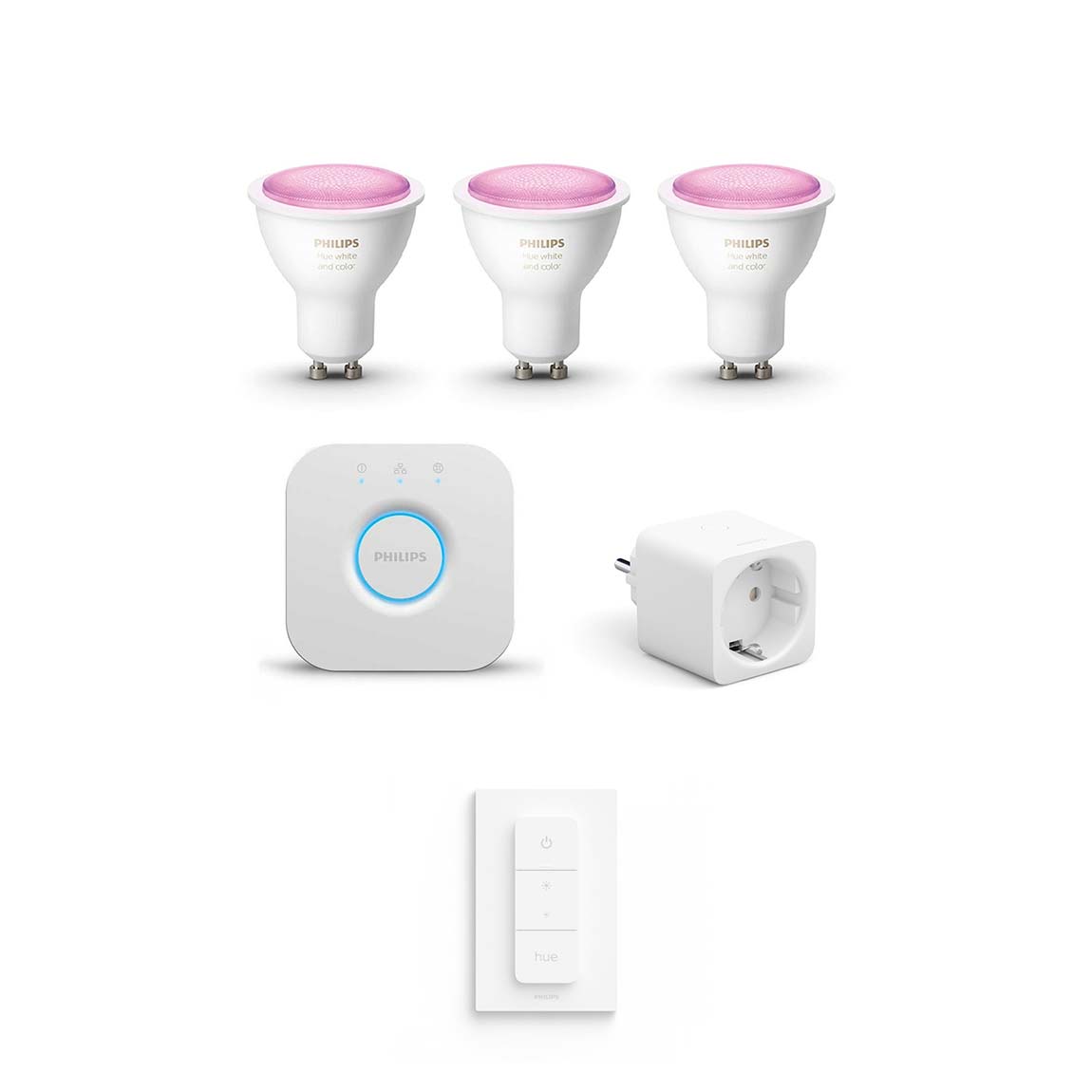 Philips Hue White & Color Ambiance GU10 Bluetooth Starter Kit + Gratis Smarte Steckdose