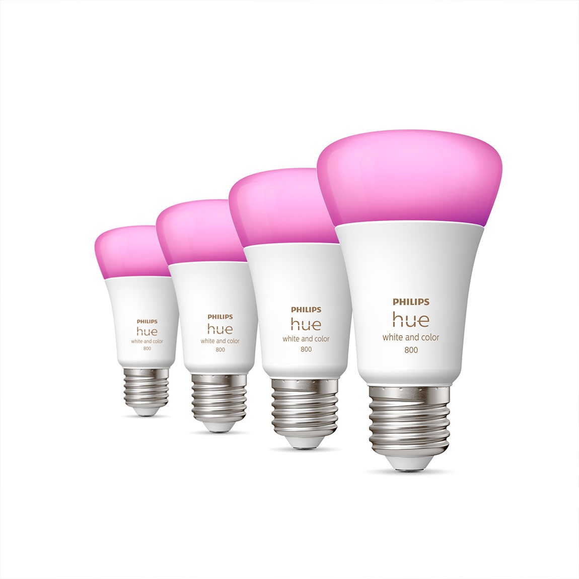 Philips Hue White & Color Ambiance E27 Viererpack 800lm – weiß