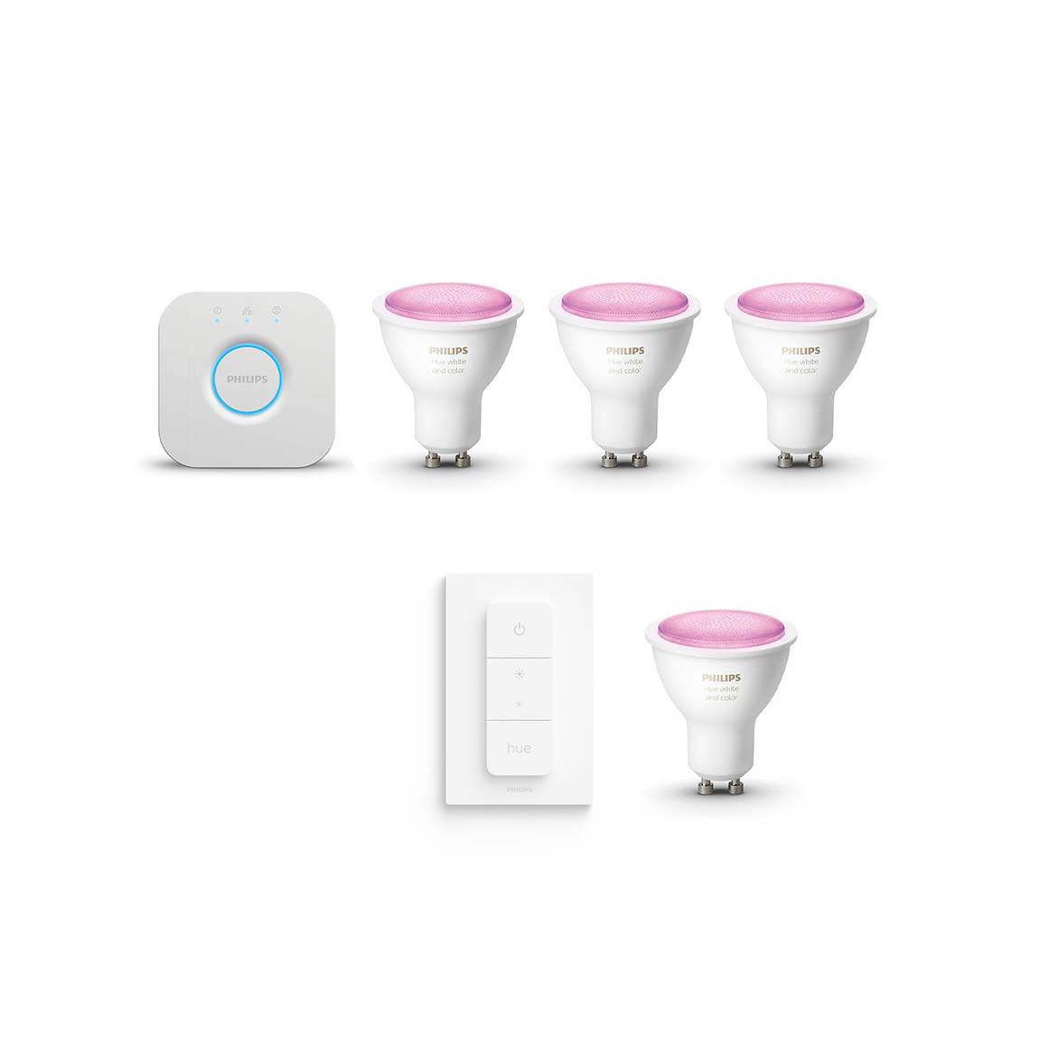 Philips Hue White & Color Ambiance GU10 Bluetooth Starter Kit mit 4 Lampen