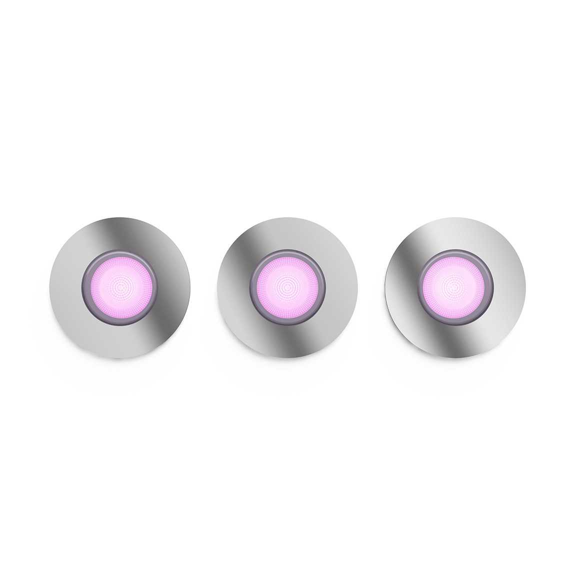 Philips Hue White & Color Ambiance Xamento Einbauspot 3er – silber