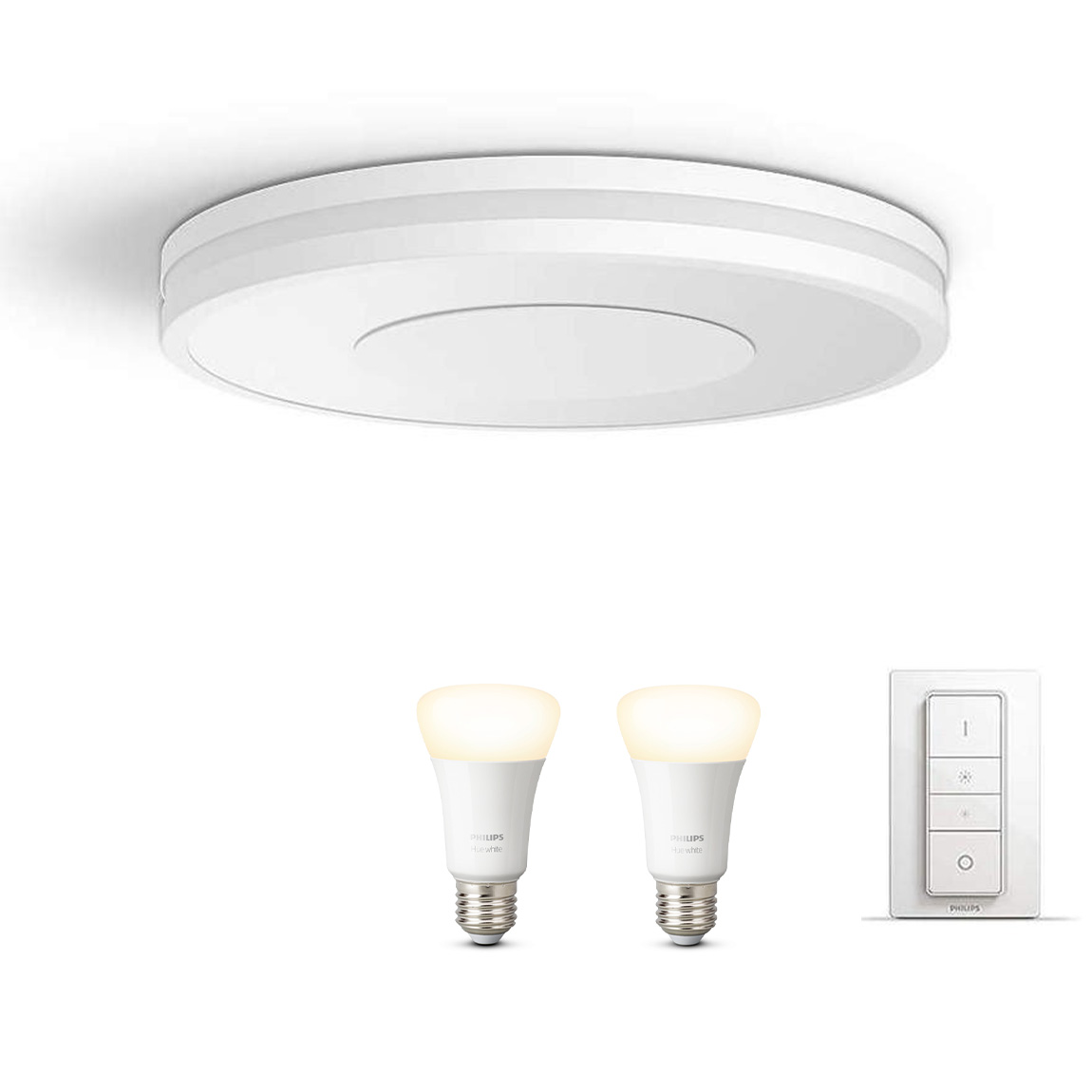 Philips Hue White Ambiance Being Deckenleuchte + White E27 Bluetooth 2er-Set