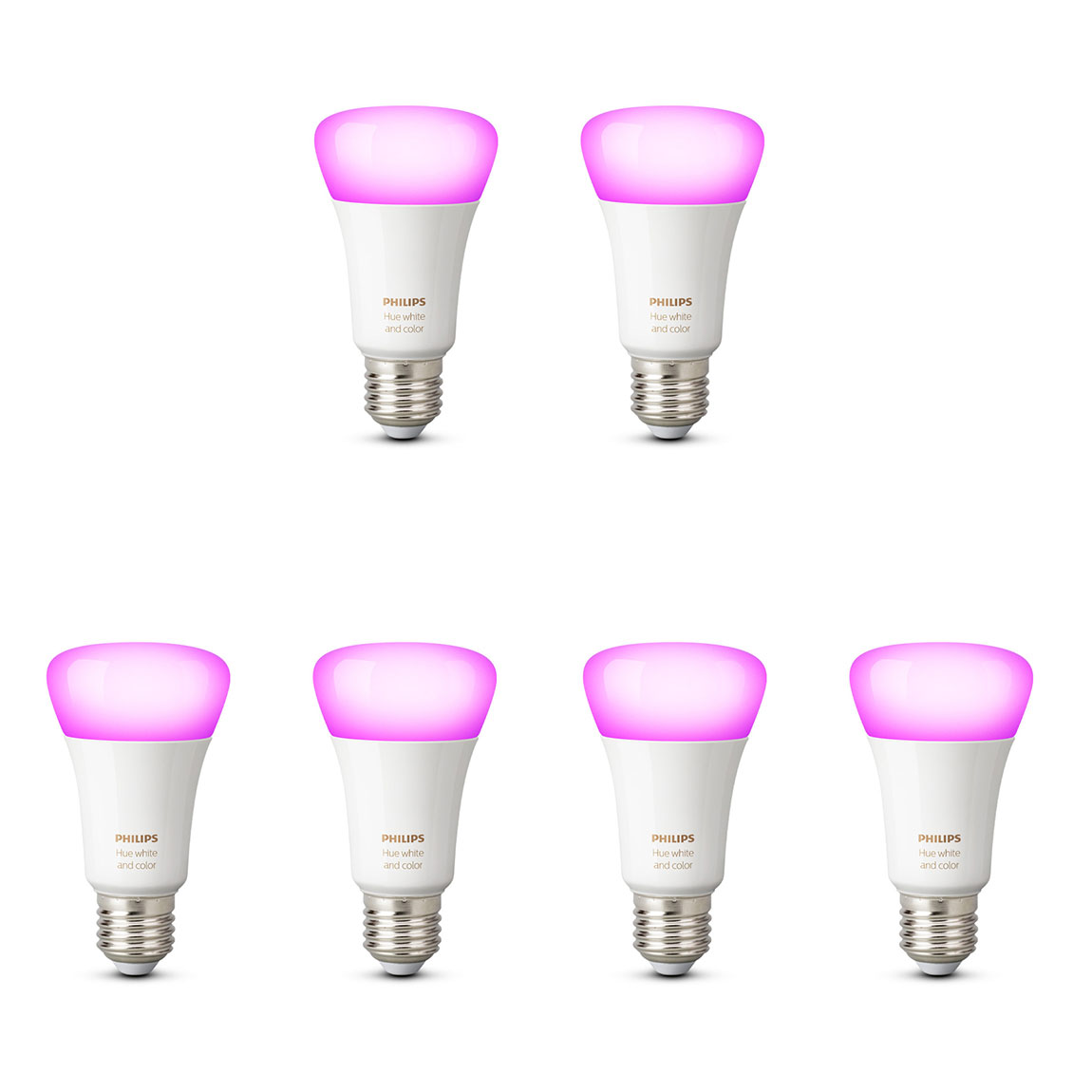 Philips Hue White & Color Ambiance E27 Bluetooth 6er-Set