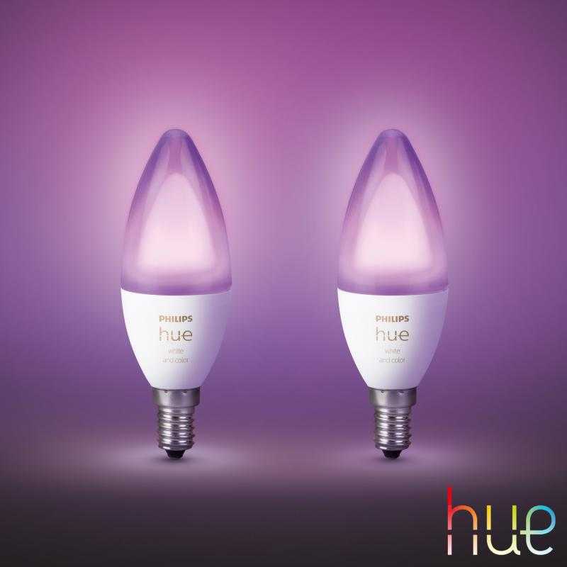 PHILIPS Hue White & Color Ambiance LED E14, 5,3 Watt Doppelpack, 8719514356719,