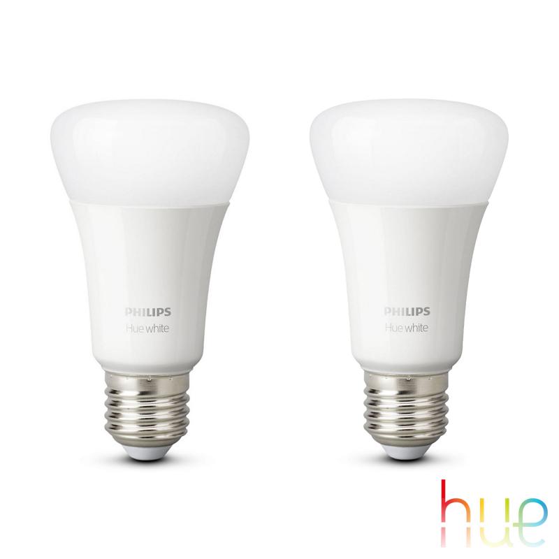 PHILIPS Hue White LED E27, 9,5 Watt Doppelpack, 8719514319028,