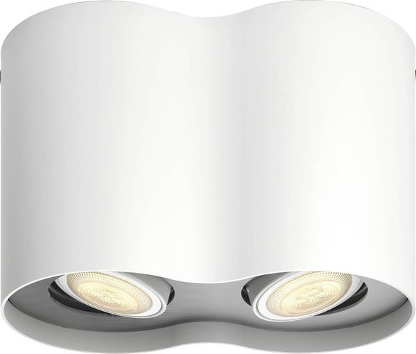 Mit dem Philips Hue White Ambiance 2er-Spot Pillar in Weiß erhältst Du in jedem Raum ein warmes bis kühles weißes Licht. Steuere die Leuchte sofort mit dem enthaltenen Hue Dimmschalter oder per Bluetooth. Sämtliche smarte Lichtfunktionen erhältst Du mit einer Philips Hue Bridge. Lieferumfang: 1 Leuchte inkl. GU10 Leuchtmittel