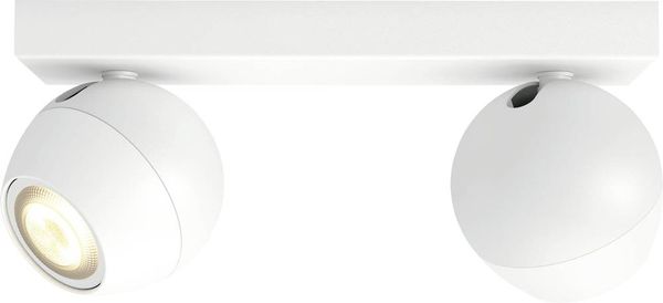 Philips Lighting Hue LED-Deckenstrahler 871951433906400  Hue White Amb. Buckram Spot 2 flg. weiß 2x350lm inkl. Dimmschalter GU10 10 W