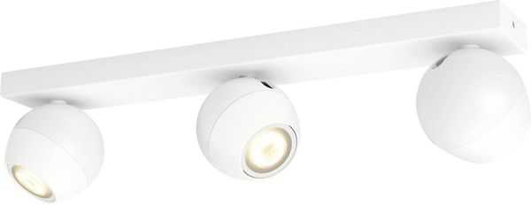 Philips Lighting Hue LED-Deckenstrahler 871951433910100  Hue White Amb. Buckram Spot 3 flg. Weiß 3x350lm inkl. Dimmschalter GU10 15 W