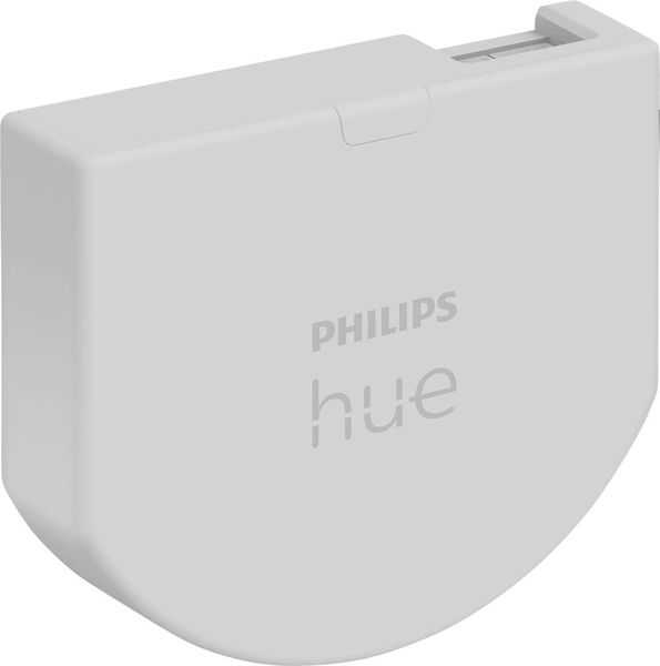 Installiere das Philips Hue Wandschalter Modul hinter einem Lichtschalter oder Taster und nutze mit Deinem vorhandenen Lichtschalter oder Taster Dein smartes Philips Hue Lichtsystem. Deine Lampen sind immer eingeschaltet und erreichbar. Du hast sogar die Möglichkeit