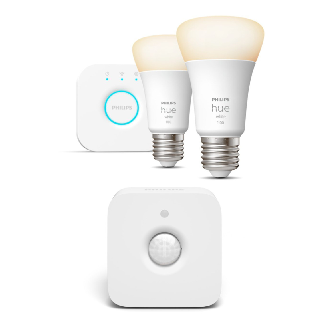 Philips Hue White E27 2er 1100lm Starter Set + Bewegungsmelder