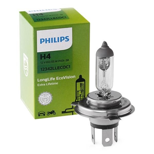 PHILIPS Glühlampe, Fernscheinwerfer H4 12342LLECOC1  VW,AUDI,MERCEDES-BENZ,Transporter IV Bus (70B, 70C, 7DB, 7DK, 70J, 70K, 7DC, 7DJ)