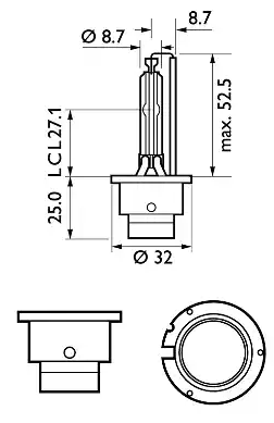 Lampenart: D2S; Spannung [V]: 85; Nennleistung [W]: 35; Sockelausführung Glühlampe: P32d-2; Produktreihe: Xenon LongerLife; Farbtemperatur [K]: 4300; Leuchten-Bauart: Xenon; Leuchten-Bauart: Xenon