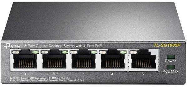 Produktfunktionalitäten Der TL-SG1005P umfasst fünf 10/100/1000-Mbit/s-Ports