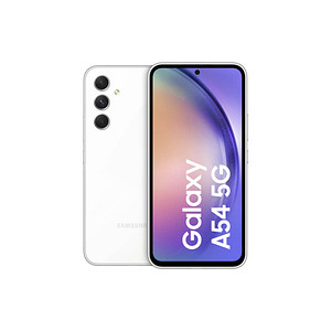 Das SAMSUNG Galaxy A54 5G Dual-SIM-Smartphone weiß 256 GB hat viele außergewöhnliche EigenschaftenMit dem SAMSUNG Galaxy A54 5G Dual-SIM-Smartphone weiß 256 GB haben Sie einen mobilen Begleiter mit vielen tollen Features an Ihrer Seite. Im Folgenden erfahren Sie mehr über das Modell.Das Display – hohe Kontraste und brillante FarbenDas Display weist eine Größe von 16