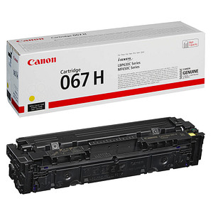 Wählen Sie das ideale Druckmittel für Ihr Gerät: der Canon 067H Y  gelb TonerWas Sie vor der Bestellung unbedingt klären sollten: Ist der Canon 067H Y  gelb Toner für Ihr Druckermodell geeignet? Die Antwort lautet ja