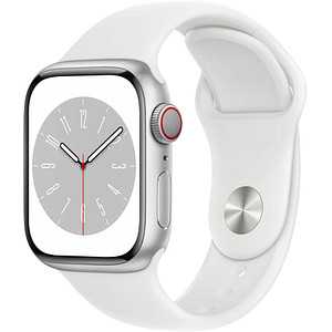 Apple Watch Series 8 41 mm (GPS + Cellular)  silber, weiß