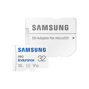 Ausdauer für Ihre AufzeichnungsgeräteDie SAMSUNG microSD PRO Endurance Speicherkarte kommt mit einer beeindruckenden Speicherkapazität von 32 GB zu Ihnen! Diese Datenkapazität eignet sich ideal