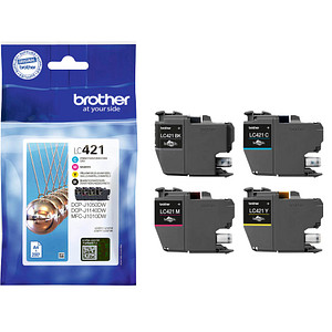 brother LC-421VAL  schwarz, cyan, magenta, gelb Druckerpatronen, 4er-Set