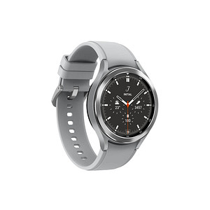 Die SAMSUNG Galaxy Watch 4 Classic LTE 46 mm Smartwatch silber – smarter AlltagsbegleiterDer persönliche Assistent für Ihr Handgelenk – die SAMSUNG Galaxy Watch 4 Classic LTE 46 mm Smartwatch silber. Sie behält Ihre Gesundheitswerte im Blick